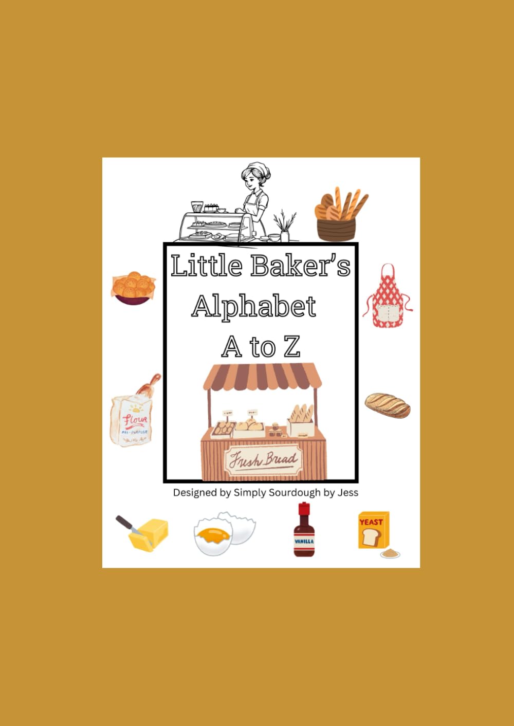 Little Baker's Alphabet A to Z Coloring Book