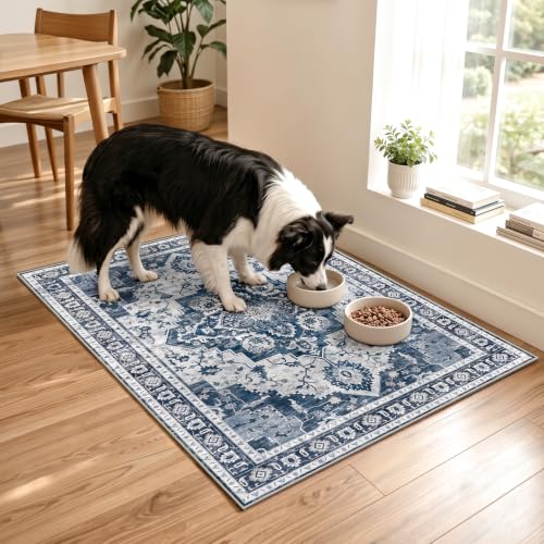 CloudParadise Washable 2x3 Entry Rug: Soft Vintage Washable Rugs - image 3