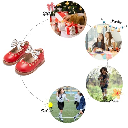 Image of Felix & Flora Toddler Little Girl Mary Jane Dress Shoes - Ballet Flats for Girl Party School Shoes