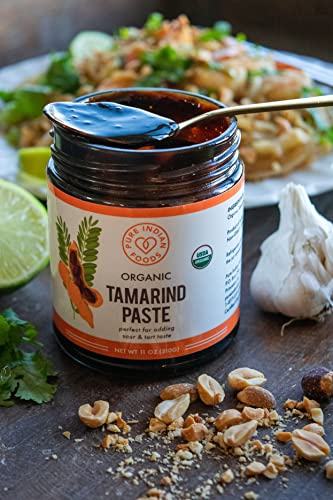 Pure Organic Tamarind Paste Concentrate - Sweet and Sour Sauce for Indian Chutney and Thai curry, Gluten Free, No Sugar Added, Glass Jar (1 PACK)