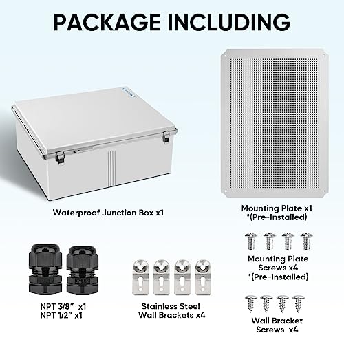 image for TICONN Waterproof Electrical Junction Box IP67 ABS Plastic Enclosure w