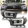 ACANII - For 2010-2013 Toyota 4Runner Black Housing LED Tube Projector Headlights Headlamps Assembly Pair Set Left+Right