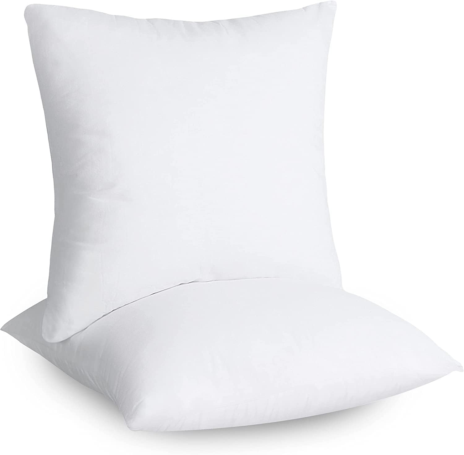 DEEP SLEEP EVERY NIGHT Luxury Cushion Filler, Decorative Pillow Inserts (Pack of 2, White) - Square Indoor Bed and Couch Pillows - Hollowfibre Cushion Fillers (Pack of 2, 50 x 50 cm)
