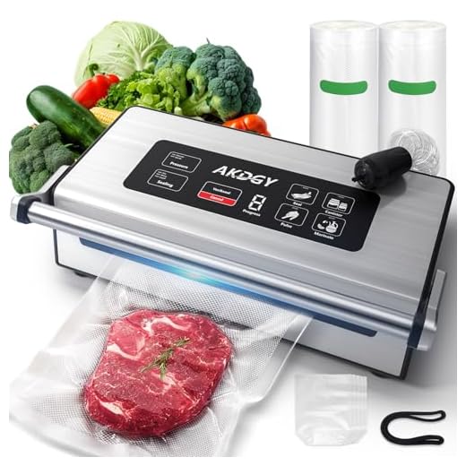 95Kpa Liquid Vacuum Sealer Machine, Full Automatic Food Sealer for Dry/Liquid/Moist Foods | Strong Suction | Digital Timer | One-Touch Operation | Built-in Cutter & Bag Storage | Removable Drip Tray