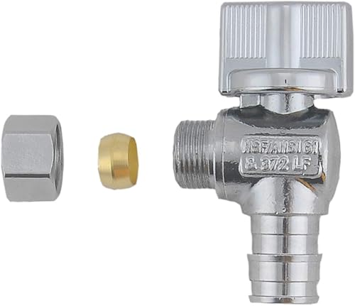 Miniatura 3 de Válvula de parada de ángulo de expansión en frío, 14 cuarto de vuelta 12 pulgada ProPex F1960 x 38 pulgadas OD Válvula de ángulo de cierre para