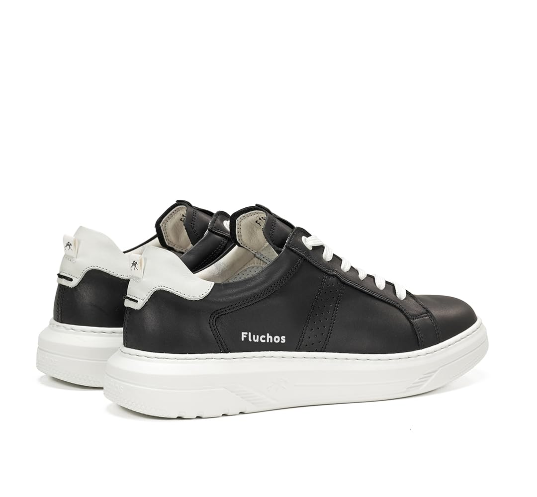 Fluchos F1967 Herren-Sneaker, flach, Schwarz, Schwarz , 43 EU