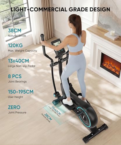 Image of THERUN Elliptical Exercise Machine, Electric Elliptical Machine for Home Use, Magnetic Elliptical Training Machines with 20IN Stride & 32-Level Resistance, 350LB Capacity, App Connectivity