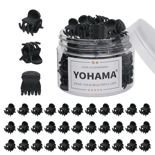 YOHAMA 36 PCS Black Mini Hair Claw Clips