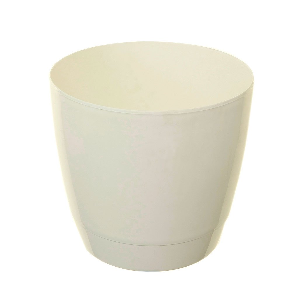 Whitefurze G0616RD 16cm Round Indoor Pot Cover - White โ image 1