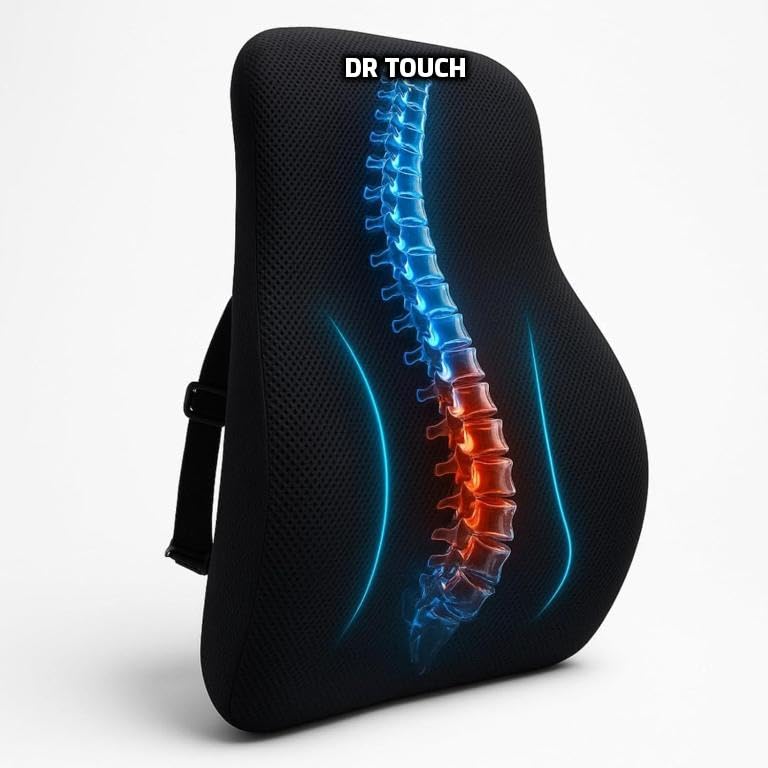 Lumbar Pillow with Double Adjustable Straps - Ergonomic Lumbar Support Pillow for Office Chair, Car, Couch Firm Back Support for Lower Back & Spine Pain Relief Memory Foam Cushion-image-26