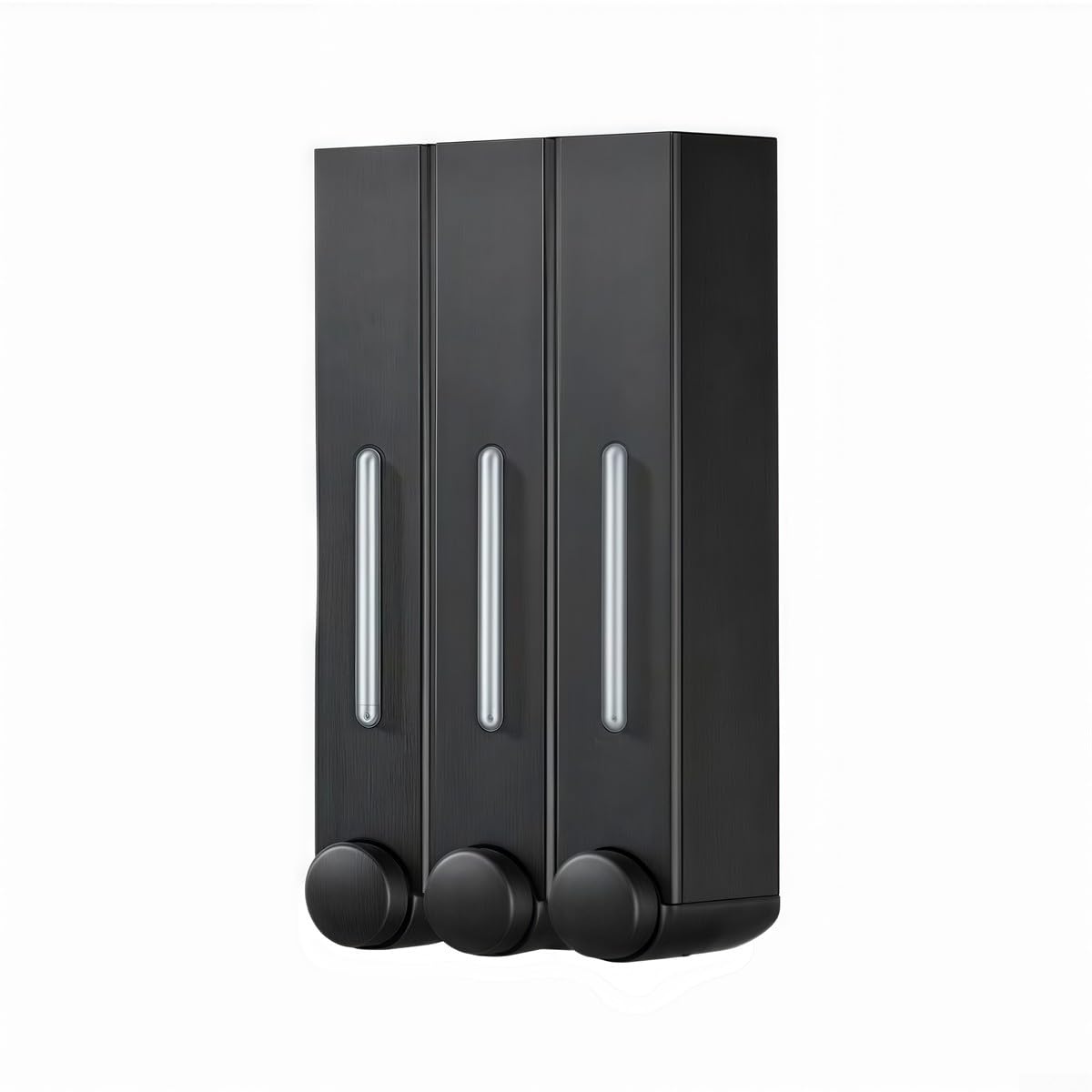 Dispenser di sapone da parete, bottiglia a 3 scomparti per gel doccia, shampoo, balsamo, 400 ml, organizer da bagno in ABS a prova di perdite, trasparente, bianco (nero tre)