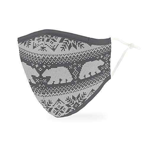 Weddingstar 3-Ply Adult Winter Washable Cloth Face Mask Reusable and Adjustable with Filter Pocket – Nordic Polar Bears