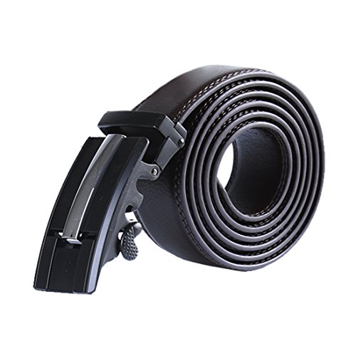 Ceinture en cuir sans trou pour homme finie la sangle déformée marron 110cm