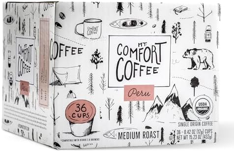 Amazon.com: Mt. Comfort Coffee Organic Peru Medium Roast, 36 Count ...