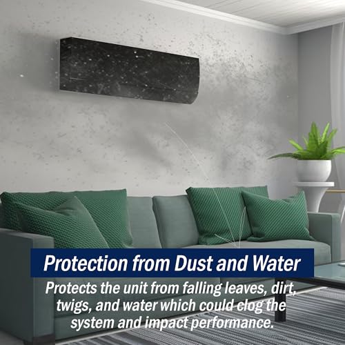 Image of Solid Split AC Cover for 1.5 Ton Indoor - Dustproof & Water Resistant Protection (Black)