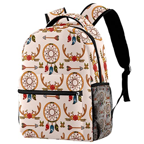 Sac à dos voyage coloré imprimé attrape-rêves taille M pour l'école et les loisirs