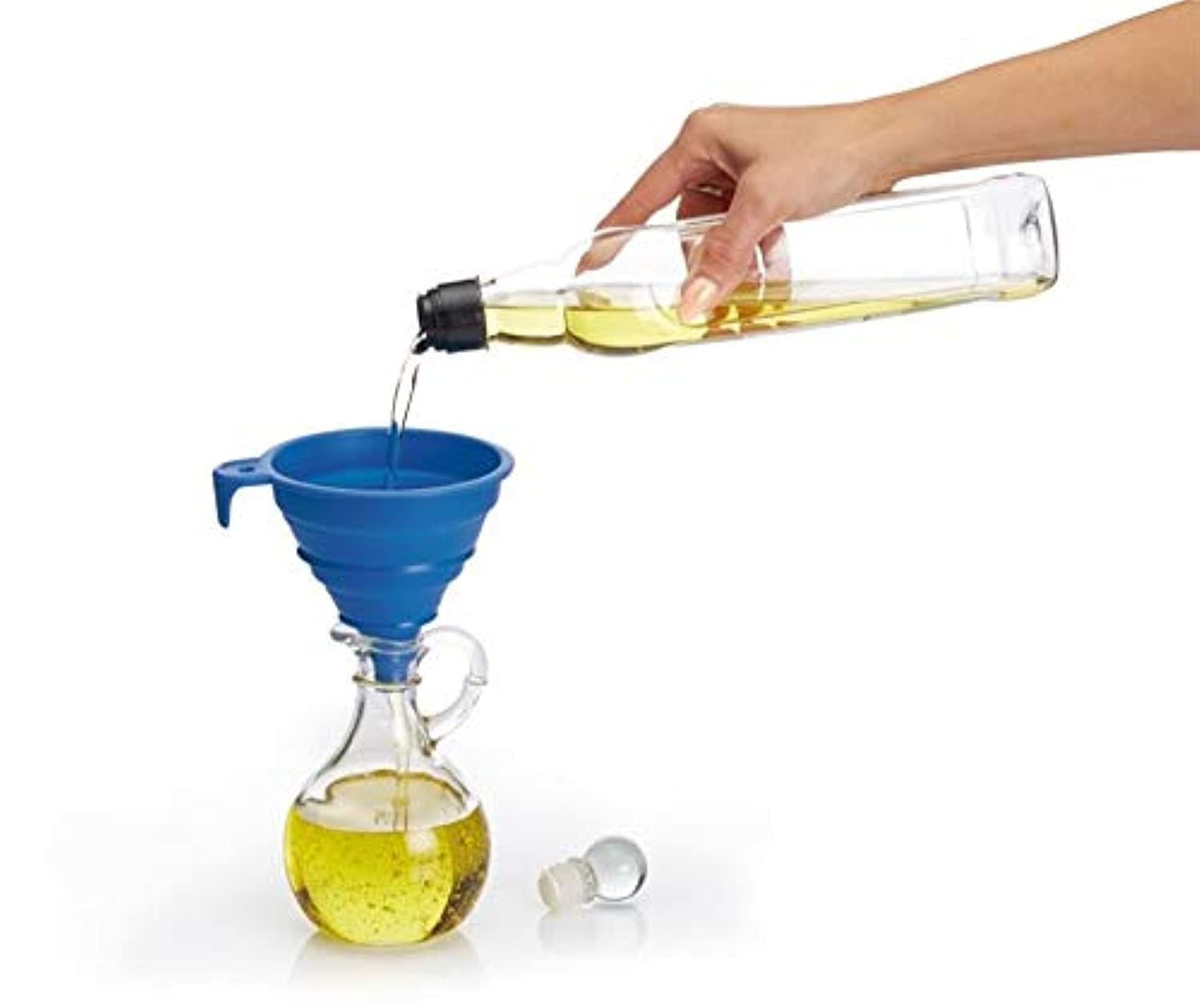 Colourworks Brights Silicone Collapsible Funnels, Red