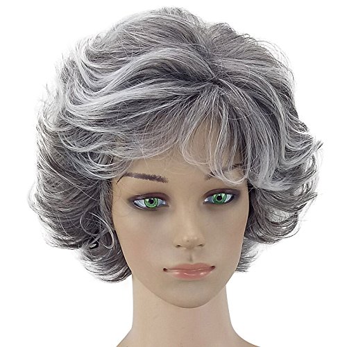 Preisvergleich Produktbild Coomir 30 cm Frauen Curly Wellenförmige Kurze Perücke Natürliche Synthetische Haar Maskerade Party Girl Cosplay Volle Perücken