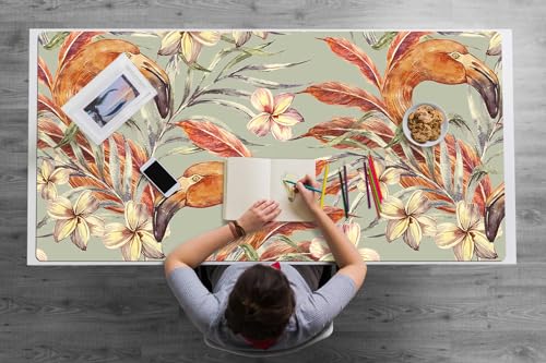 Tapis de Souris Bureau Flamants Roses Grand Format Idéal à la Maison 120x60