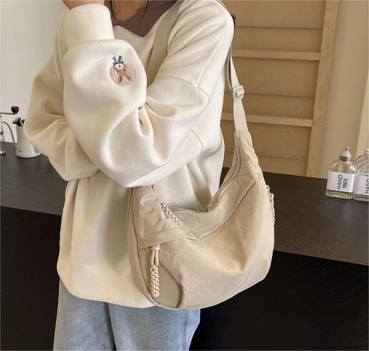 Image of Nylon Crescent Crossbody Bag for Women Shoulder Tote Handbag Casual Sling Bag Dumpling Purse Bag for Outdoor Travel