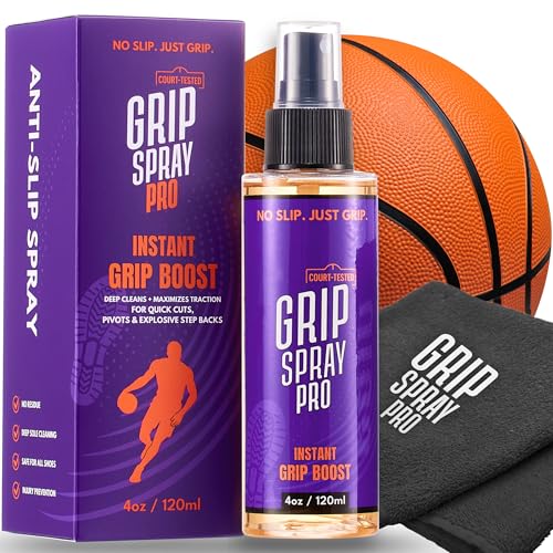 PYMENS Basketball Shoe Grip Spray Pro – 2-in-1 Non-Slip Spray for Basketball Shoes & Grips | Boost Traction & Rejuvenate Soles | Essential Basketball Gear & Court Performance – 4oz