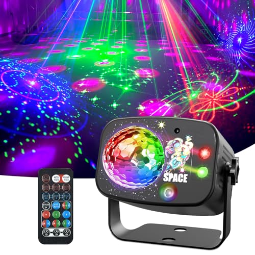 Disco Party Lights, Strobe Light for Parties, RGB 3 Lights Sound Activated DJ Stage Lights for Party Birthday Christmas Gift Wedding Karaoke KTV Bar Club Pub Home Room Halloween Decorations
