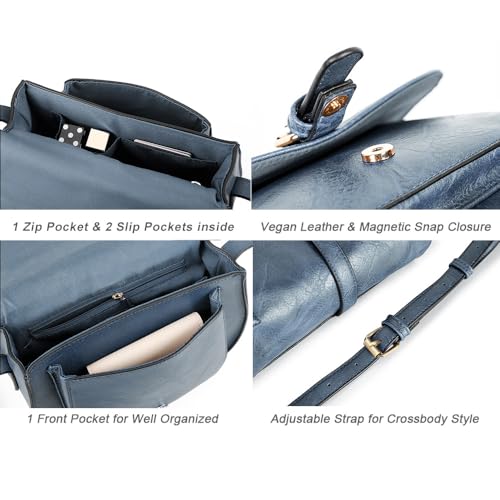 Image of AFKOMST Crossbody Bags for Women,Small Saddle Purse and Boho Cross Body Handbags,Vegan Leather