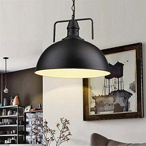 Lustre plafonnier nordique noir 30cm en métal industriel pour ampoule Edison