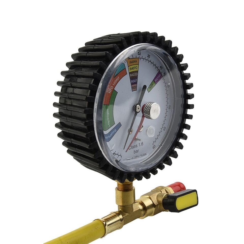 R22 Pressure Gauge -1~60bar 80mm/3.15"".Nitrogen Pressure 80mm/3.15""