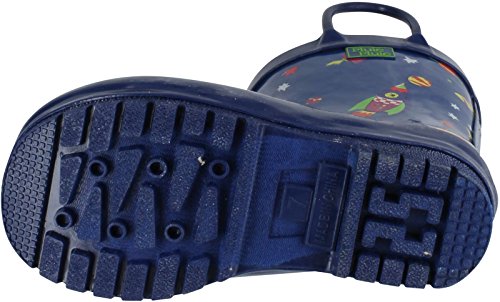 Pluie Pluie Boys Rocket Print Fashion Rainboots,Navy Rocket Print,124