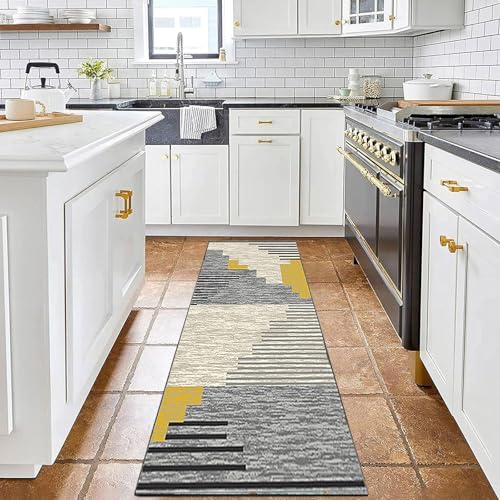 Alfombra pasillo antideslizante evita caídas lavable moderna 75x190 cm 8