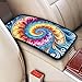 allgobee Armrest Cushion Cover Abstract Swirl Design Tie Dye Universal Center Console Protector for Cars and Trucks