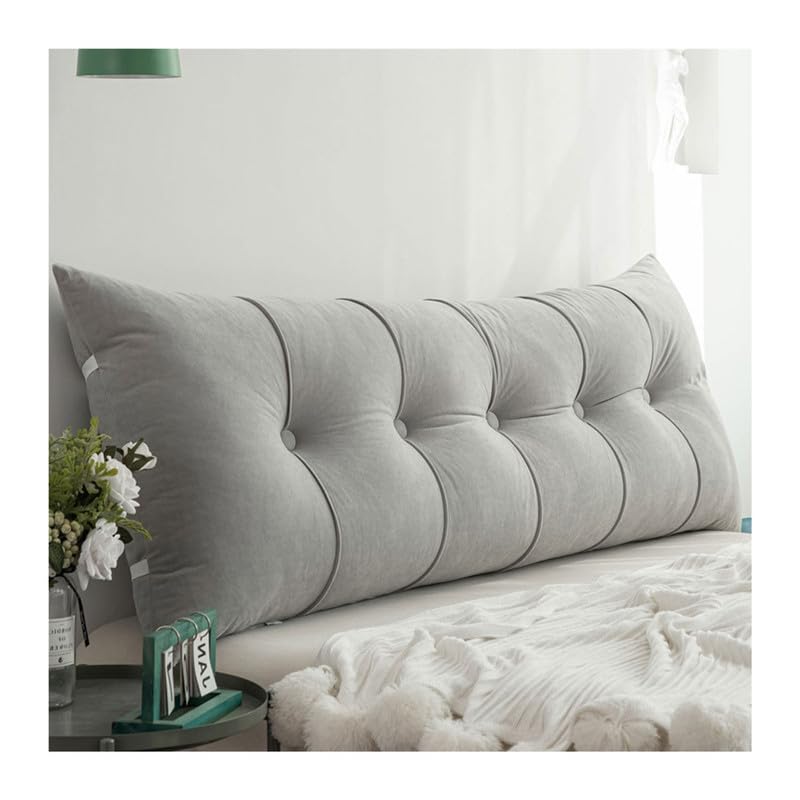 Yahbrra Back Cushion, Soft Washable Bed Headboard Cushion Suitable for Bed and Sofa, Cushion with Removable and Washable Cover, with Practical Side Compartment