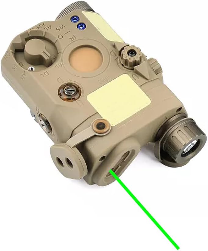 Nylon PEQ15 Box Aiming Laser Sight(with Red/Green/Blue Laser + IR Fill Light+ LED Flashlight), & M600U Strong White Flashlight & AX Modular Dual Wire Remote Pressure Switch(SF+2.5 Plug) Combo, DE