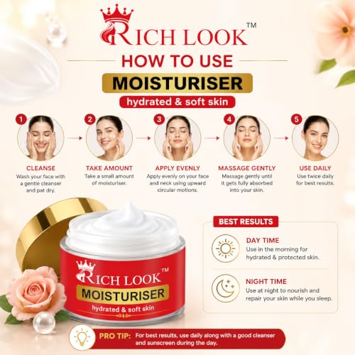 Image of RichLook Bridal Glow Skin Brightening moisturiser for Glowing & Whitening Face, Dark Spots, Uneven Skin Tone, Acne, Wrinkles & Dark Circles | 30g