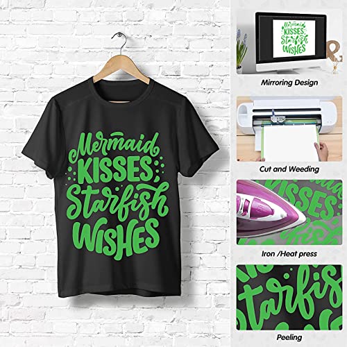 MeYuxg Plotter Film Textile Green, 30.5 cm x 6 m Plotter Film for Textile Heat Transfer Vinyl for Cricut & Cameo - Image 3