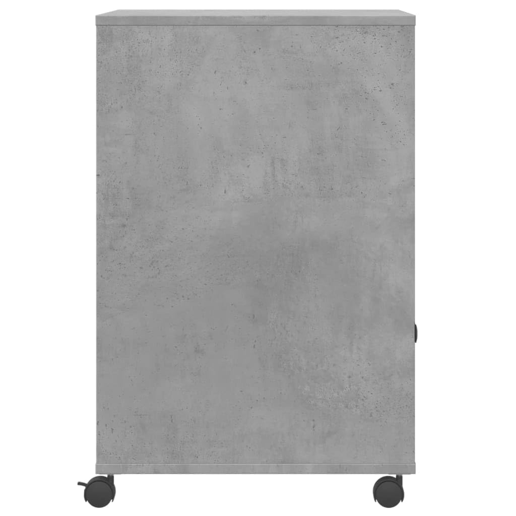 vidaXL Supporto per Stampante con Ruote Grigio Cemento 60x48x74 cm, Supporto per Computer, Organizer per Stampante, Tavolo da Stampante portaoggetti