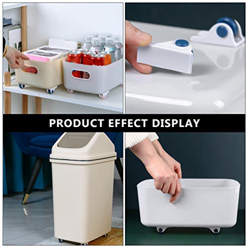 BESPORTBLE 8 rodas autoadesivas, caixa de armazenamento, rodas giratórias, giratórias, acessórios de