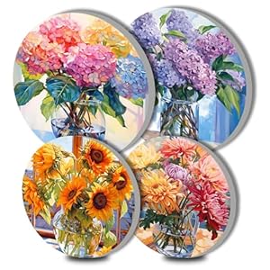 Tucocoo Hortensien Sonnenblumen Herdabdeckungen 4er Set