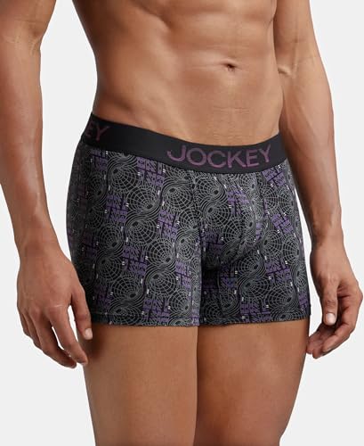 Image of Jockey FP23 Men's Super Combed Cotton Elastane Stretch Printed Trunk with Ultrasoft Waistband