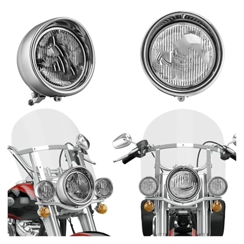 Phare led pour moto 7 pouces à haute visibilité et visière de protection trois barres - 2