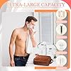 Mens PU Leather Toiletry Bag, Dark Brown Hanging Washbag Waterproof Travel Cosmetics Pouch Essential Toiletries Organizer Shaving Dopp Accessories Kit Bag for Men Fathers Day Birthday Christmas Gifts #3