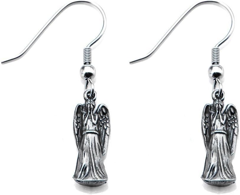 Doctor Who Weeping Angels Dangle Earrings (Silver-Tone)