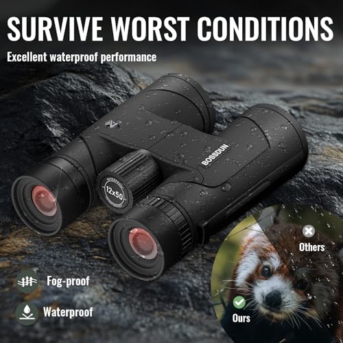 Binoculares 12x50 HD óptica con adaptador para celular y trípode miniatura 5