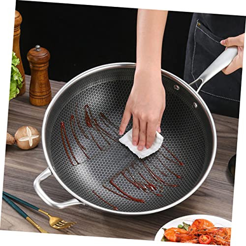 Wok de acero inoxidable con doble mango y antiadherente miniatura 3
