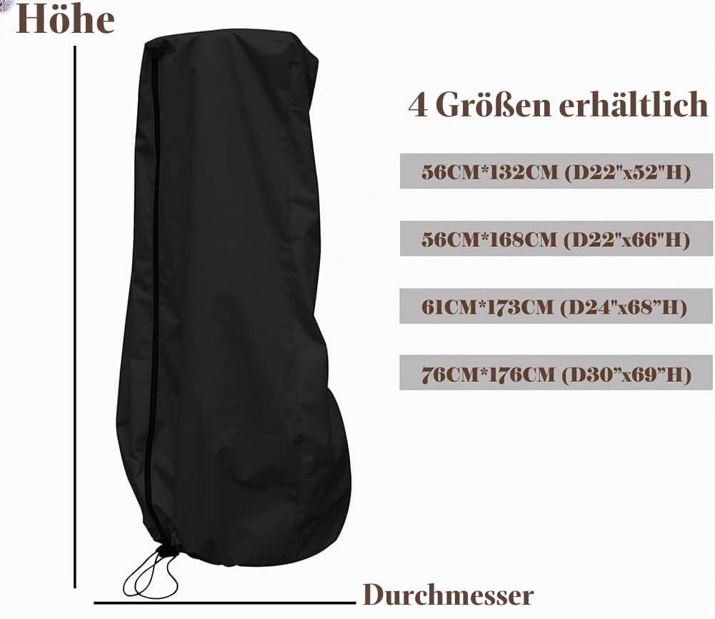 Wasserdichte Boxsackhülle aus Nylon, Schwarz, vier Größen, bis 176 x 76 cm