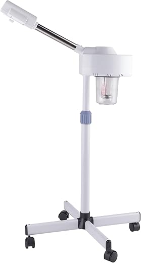 Karl home Professional Facial Steamer, Ozone Humidifier Sprays Moisturising Hot Face Spa Mist with Touch Panel, Adjustable Height for Home Beauty Salon, Personal Skin Care Deep Cleaning, White