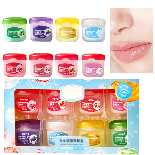 8 Piezas Juego de Bálsamos Labiales, Lip Therapy Balm, Set de Regalo de Mascarilla de Labios Hidratantes, Hydrating Lip Balm de Día y de Noche, Cuidado de Labios Nutritivo e Hidratante