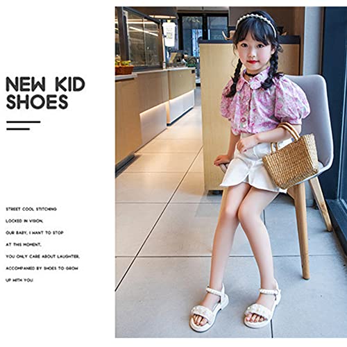 TangDao Girls Glitter Sandals Open Toe Cute Pearls Princess Little Girls Flats Fashion Summer Dress Shoes Sandals for Toddler/Little Kid/Big Kid4