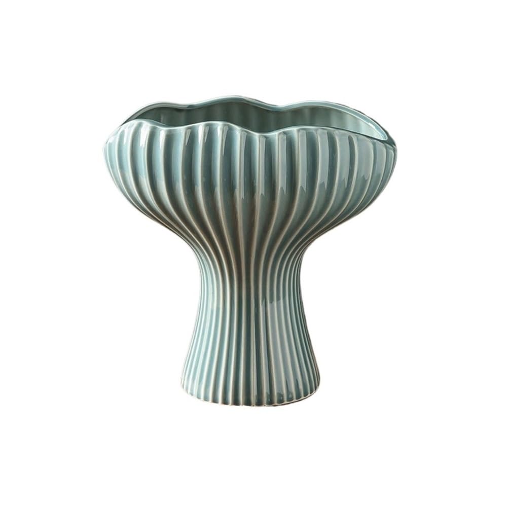 XBGfdySD High Footed Ceramic Flowerpot，Plants with Draiange Hole Planting Container outdoor and indoor Planters(Green)
